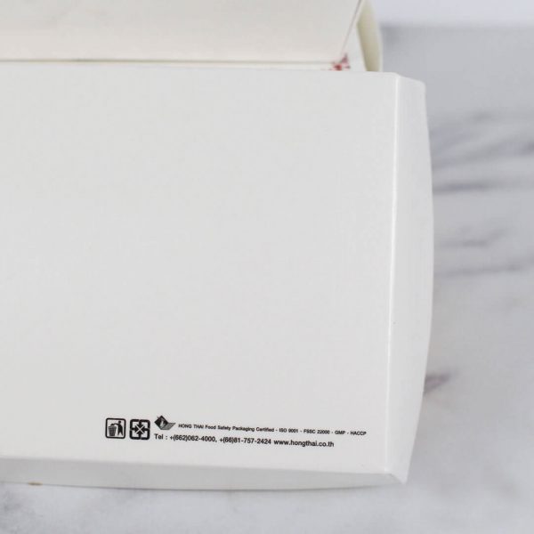 กล่องกระดาษใส่อาหาร ลายดอกไม้ ไซส์ S6