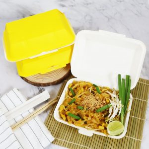 กล่องกระดาษใส่อาหารราคาถูก กล่องข้าว ใส่อาหารปลอดภัย สีเหลือง 725 ml.3
