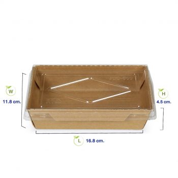 กล่องไฮบริด-กล่องกระดาษคราฟท์ใส่อาหาร-dimension