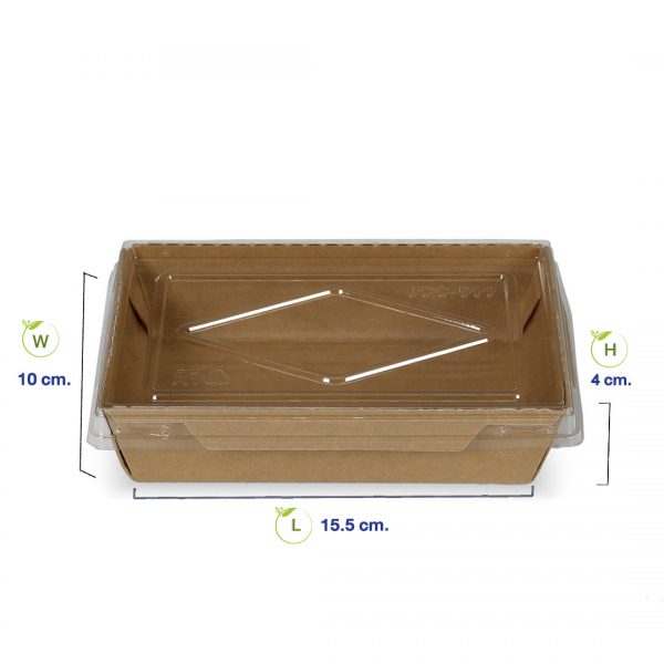 กล่องไฮบริด-กล่องกระดาษคราฟท์ใส่อาหาร500ml-dimension