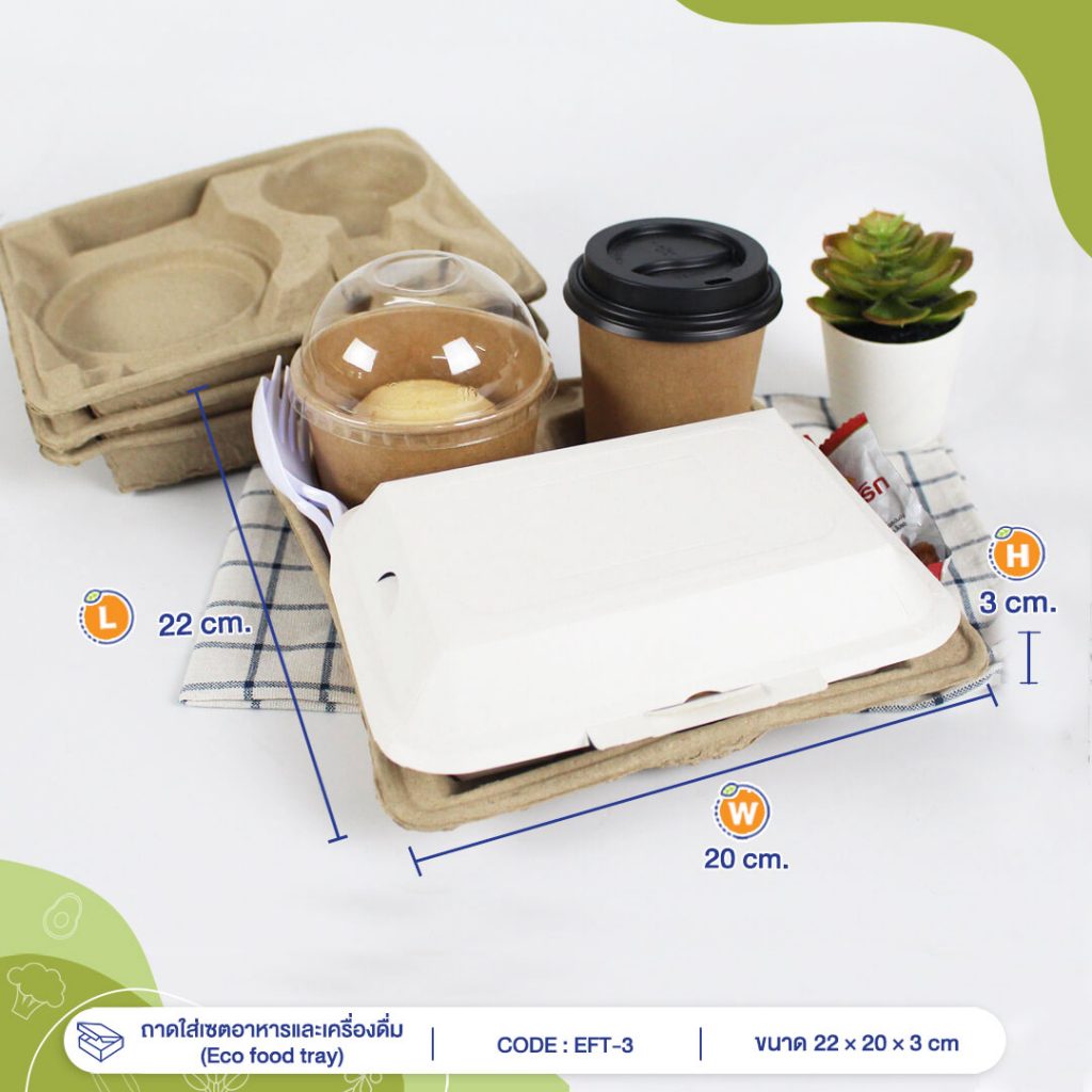 ถาดใส่เซตอาหารและเครื่องดื่ม(Eco-food-tray)