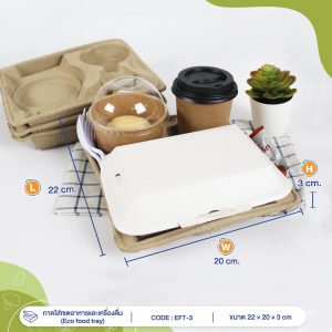 ถาดใส่เซตอาหารและเครื่องดื่ม(Eco food tray)