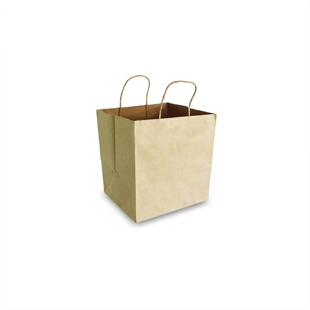 ถุงกระดาษคราฟท์ (Size M) หูหิ้วเกลียว 24x22x26 cm ใส่กล่องเค้ก 1 ปอนต์-2