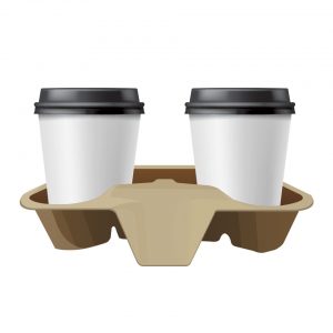 ถาดกระดาษใส่แก้ว ผลิตจากกระดาษ(Paper Cup Carrier)
