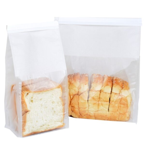 ถุงขนมปังสีขาว มีหน้าต่าง ลวดรัด ขนาด 13x10.8x28 cm.(ยxกxส)5