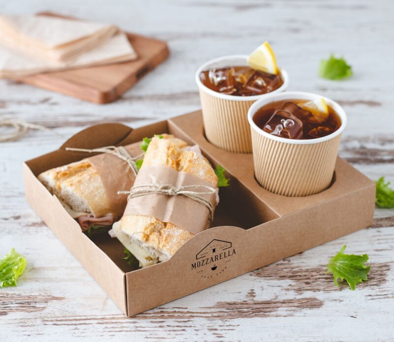 Bandeja apilable para take away
